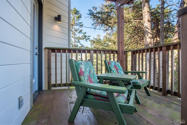 view of patio with a wooden deck