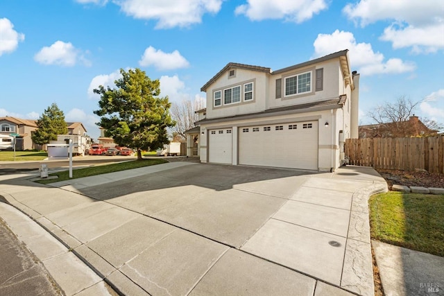 front facade with a garage