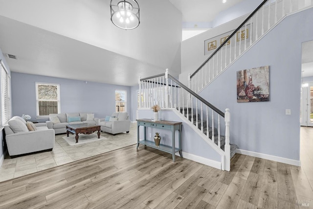 living room featuring light hardwood / wood-style flooring