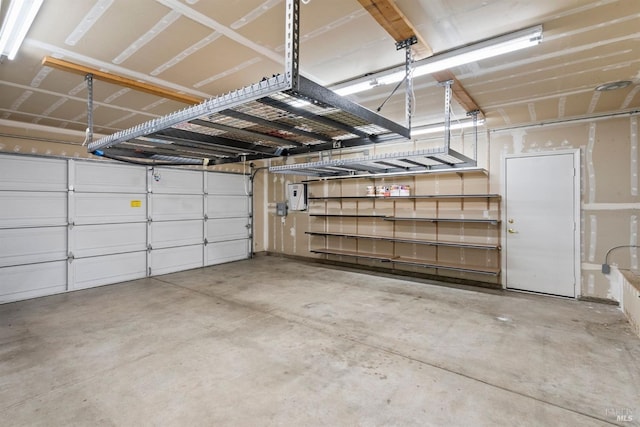 garage with electric panel