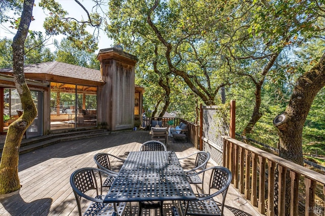 view of wooden terrace