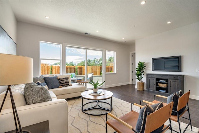 living room featuring light wood-type flooring