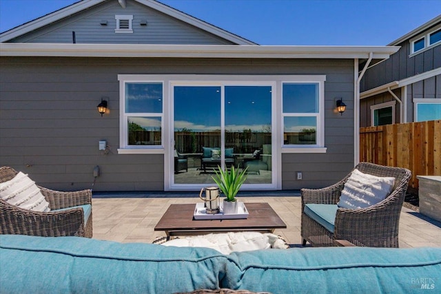 view of patio / terrace featuring an outdoor living space