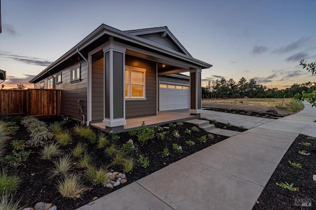 view of property exterior at dusk