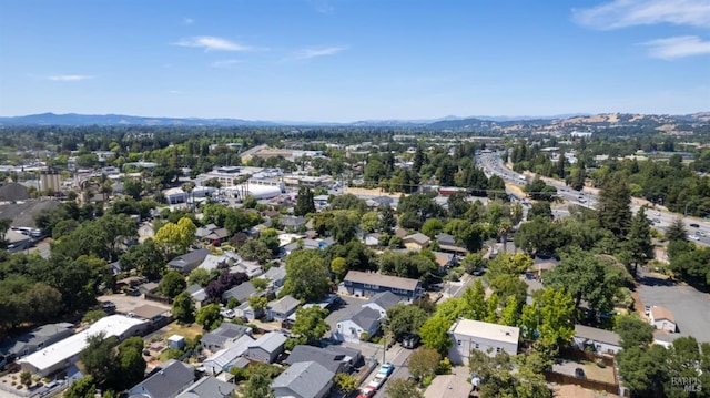 bird's eye view featuring a mountain view