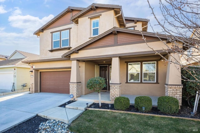 craftsman-style house with a garage