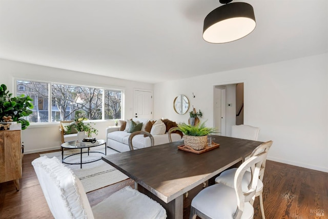 dining room featuring dark wood-type flooring