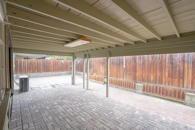 view of patio with central AC