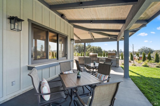 view of patio featuring area for grilling