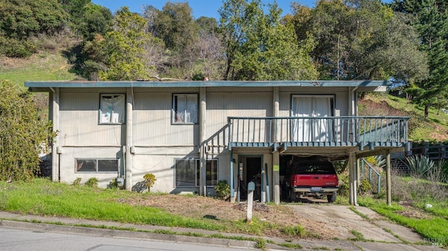 view of front of house with a deck