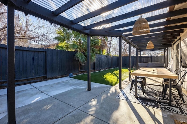 view of patio / terrace with a pergola