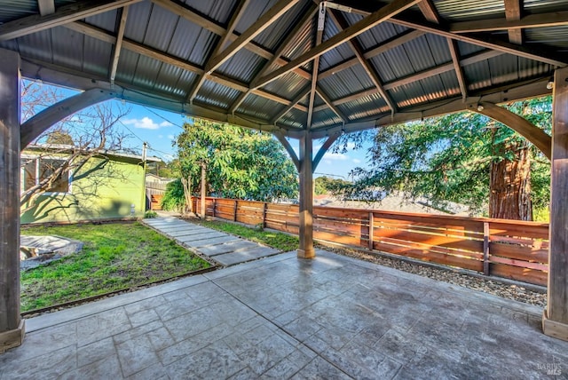 view of patio / terrace featuring a gazebo