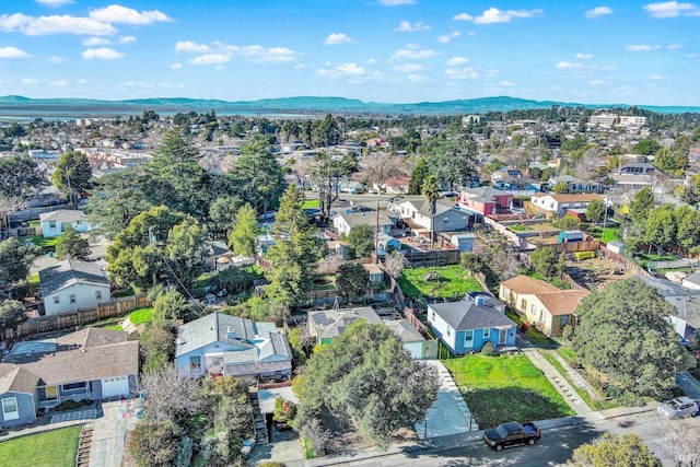 aerial view with a mountain view