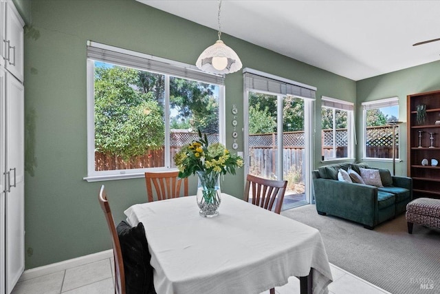 view of tiled dining area