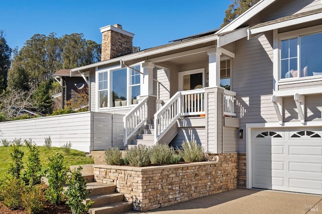 exterior space featuring a garage