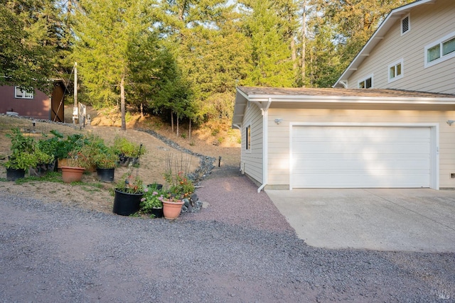 view of garage