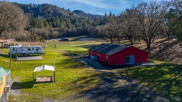 aerial view featuring a mountain view