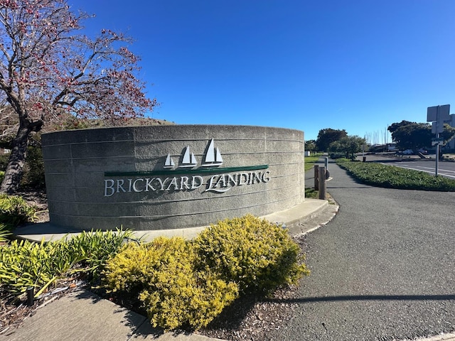 view of community sign