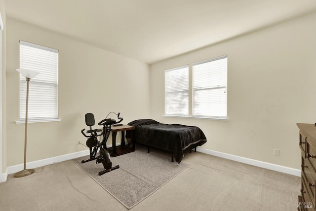 sitting room featuring light colored carpet