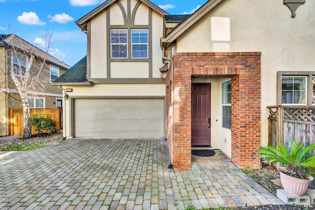 view of front of home featuring a garage