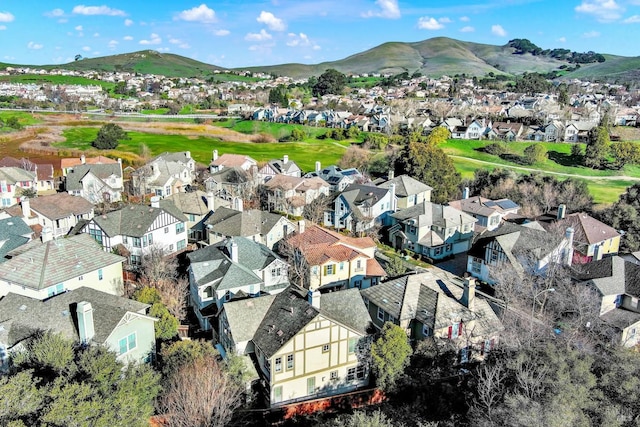 bird's eye view featuring a mountain view