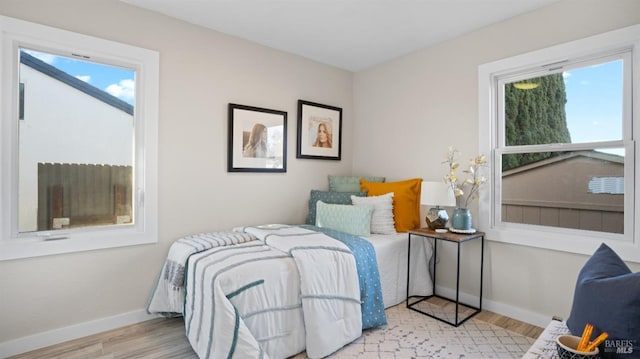 bedroom featuring light hardwood / wood-style floors