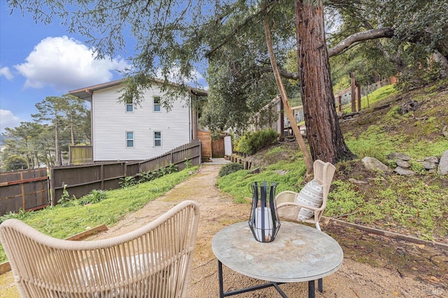 view of yard with fence