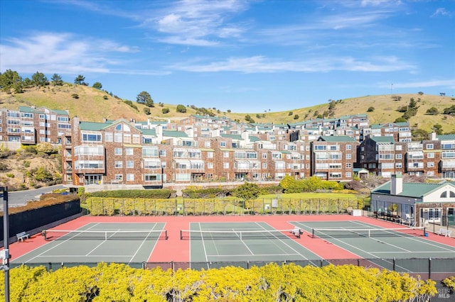 1300 Quarry Ct Unit 213, Richmond, CA 94801 - view of tennis court with fence and a mountain view