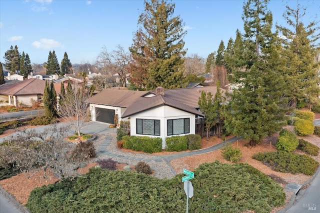 view of front of house with a garage