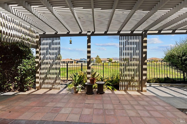 view of patio with a pergola