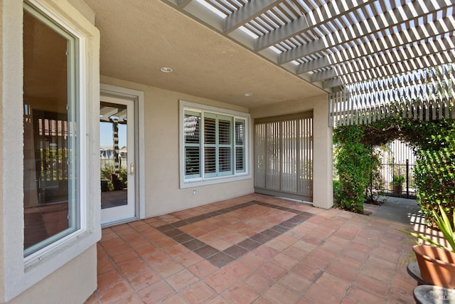 view of patio with a pergola