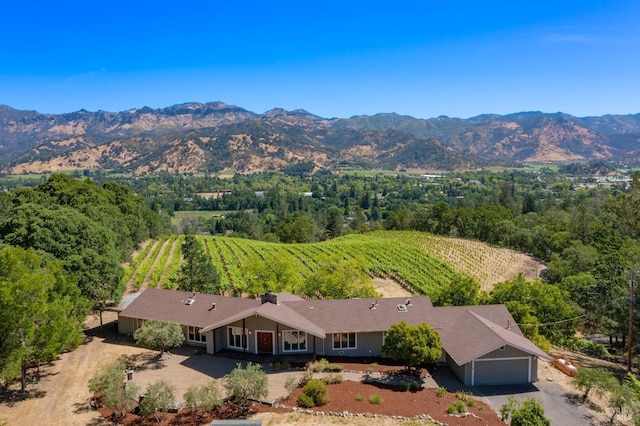 bird's eye view featuring a mountain view