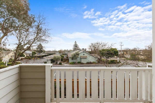 balcony with a residential view