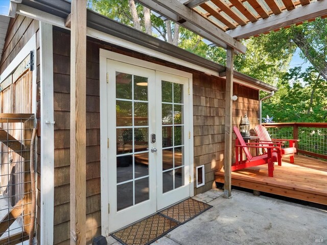 exterior space with french doors