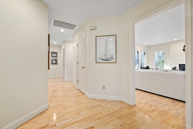 hallway featuring light hardwood / wood-style floors