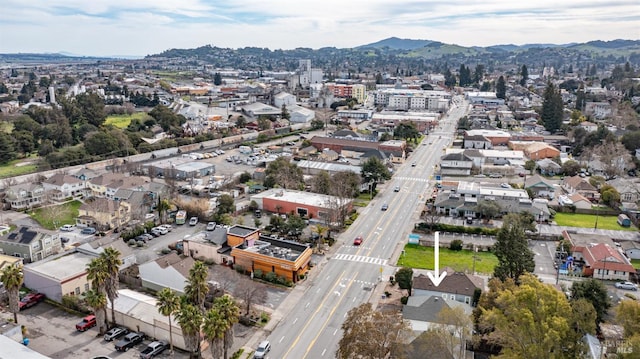 aerial view featuring a mountain view