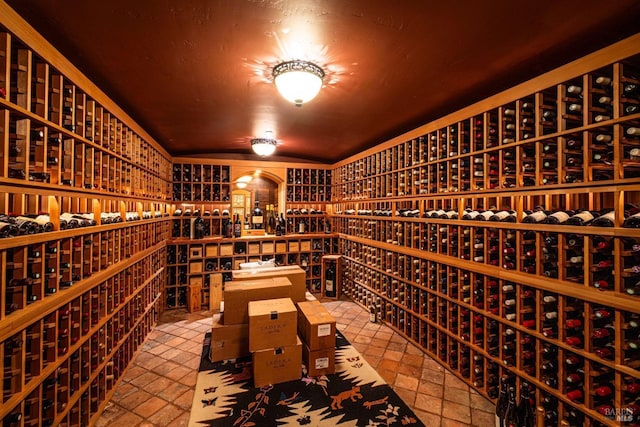 view of wine cellar