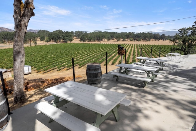 view of patio with a rural view