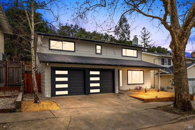 view of front of house with a garage