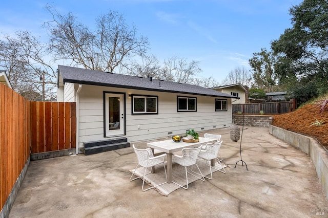 rear view of property with a patio area