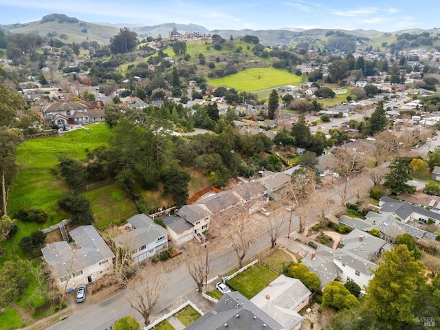 aerial view with a mountain view