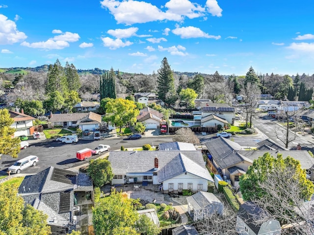 drone / aerial view with a residential view