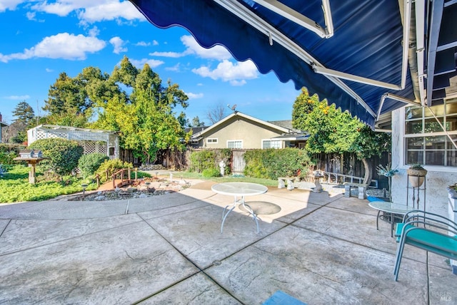 view of patio with a fenced backyard