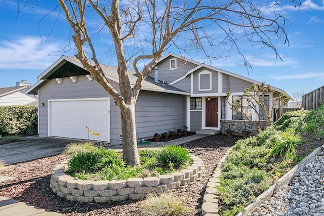 view of front of house with a garage