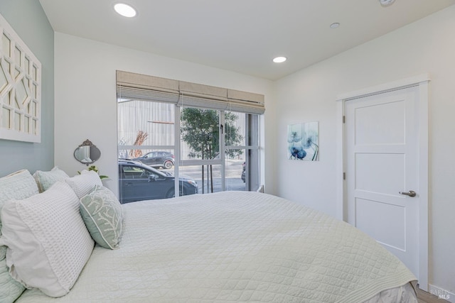 bedroom with recessed lighting