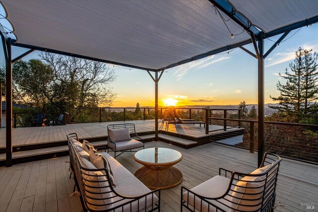 view of deck at dusk