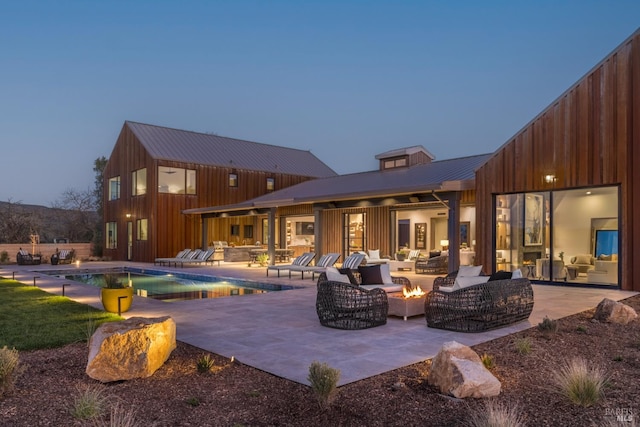 1212 Oak Knoll Ave, Napa, CA 94558 - outdoor pool with an outdoor living space with a fire pit and a patio