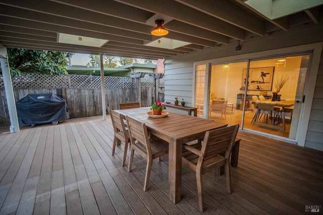 deck with grilling area