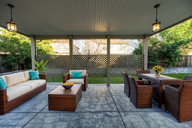 view of patio / terrace featuring outdoor lounge area