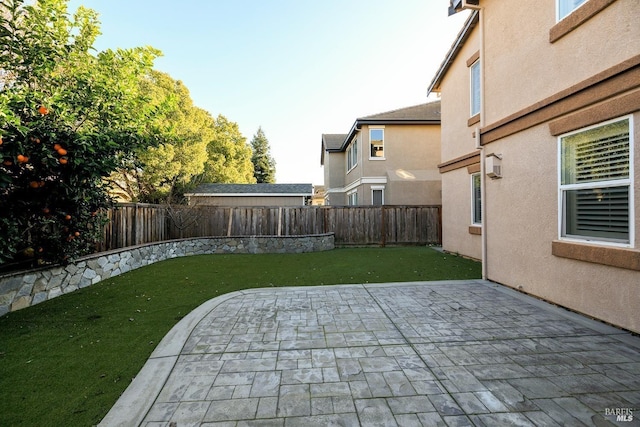 view of yard with a patio area